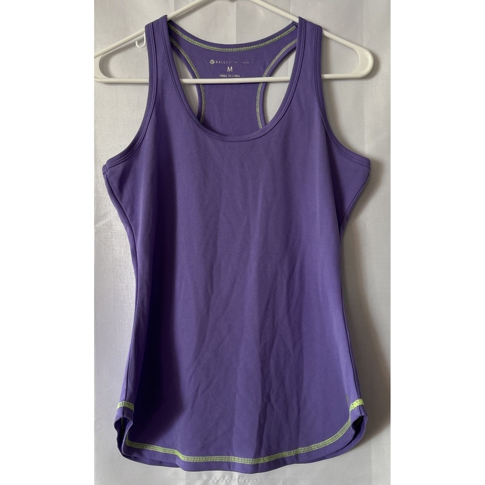 Bally Total Fitness‎ Women's Purple Racerback Tank Top Stretch Scoop Neck M